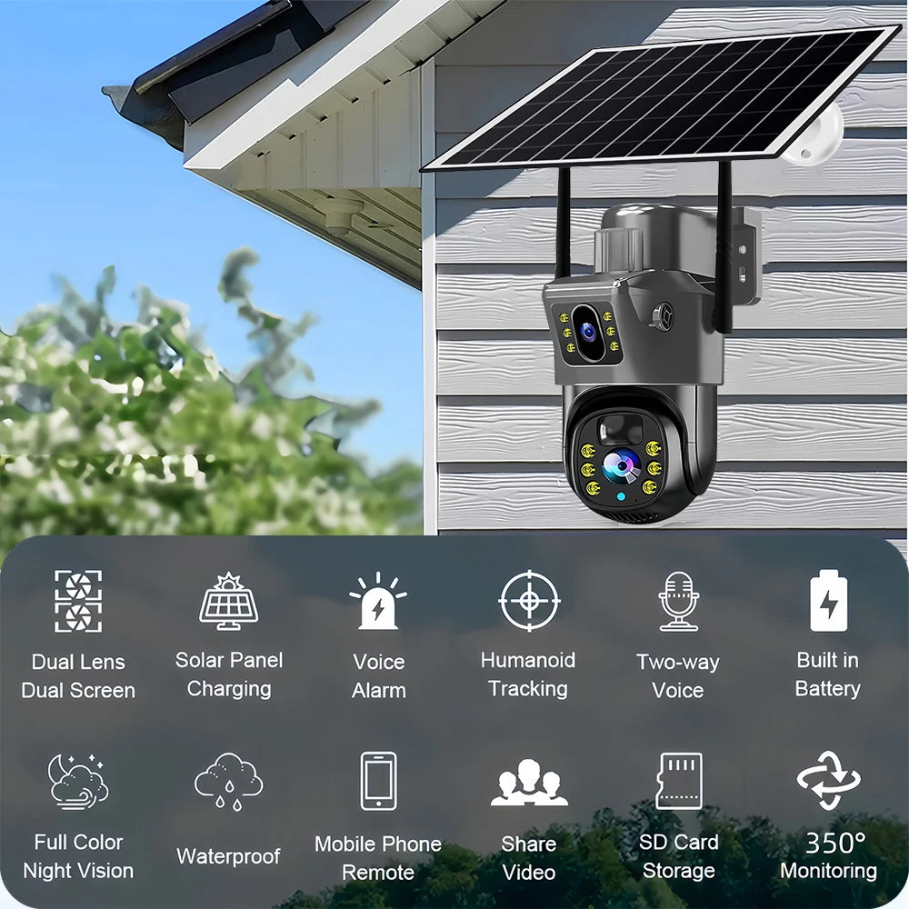 Outdoor 4K 8MP Wireless Solar Camera 4G