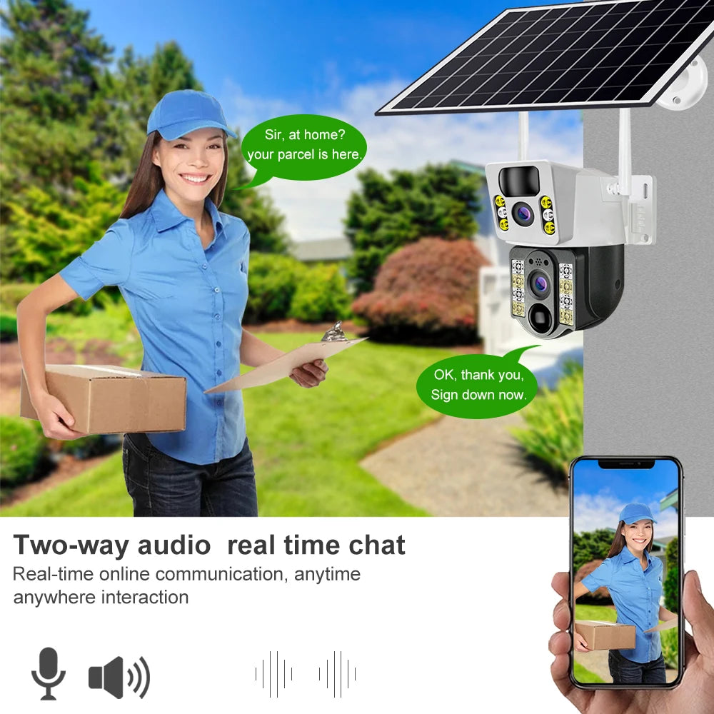 8MP 4K Wireless Solar Camera 4G Sim Wifi IP Camera