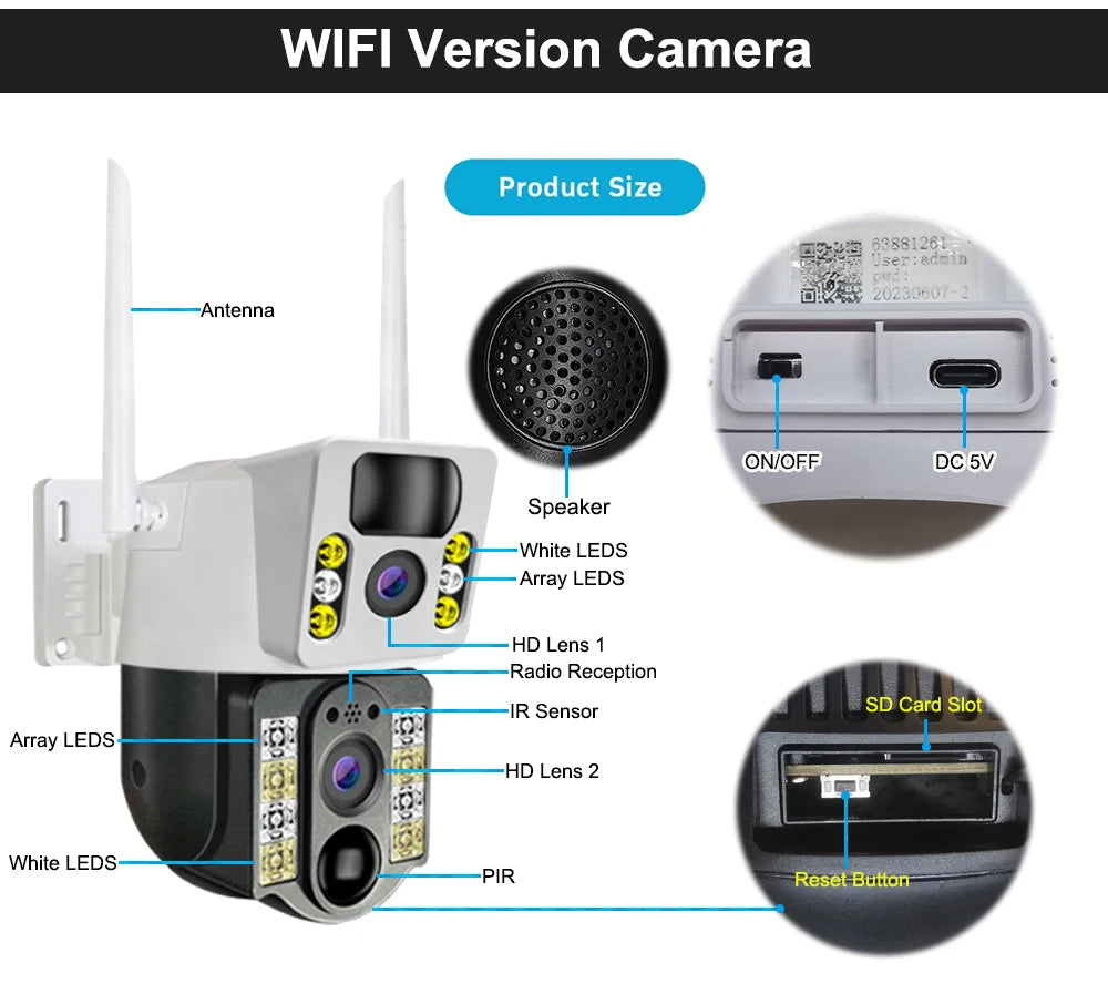 8MP 4K Wireless Solar Camera 4G Sim Wifi IP Camera