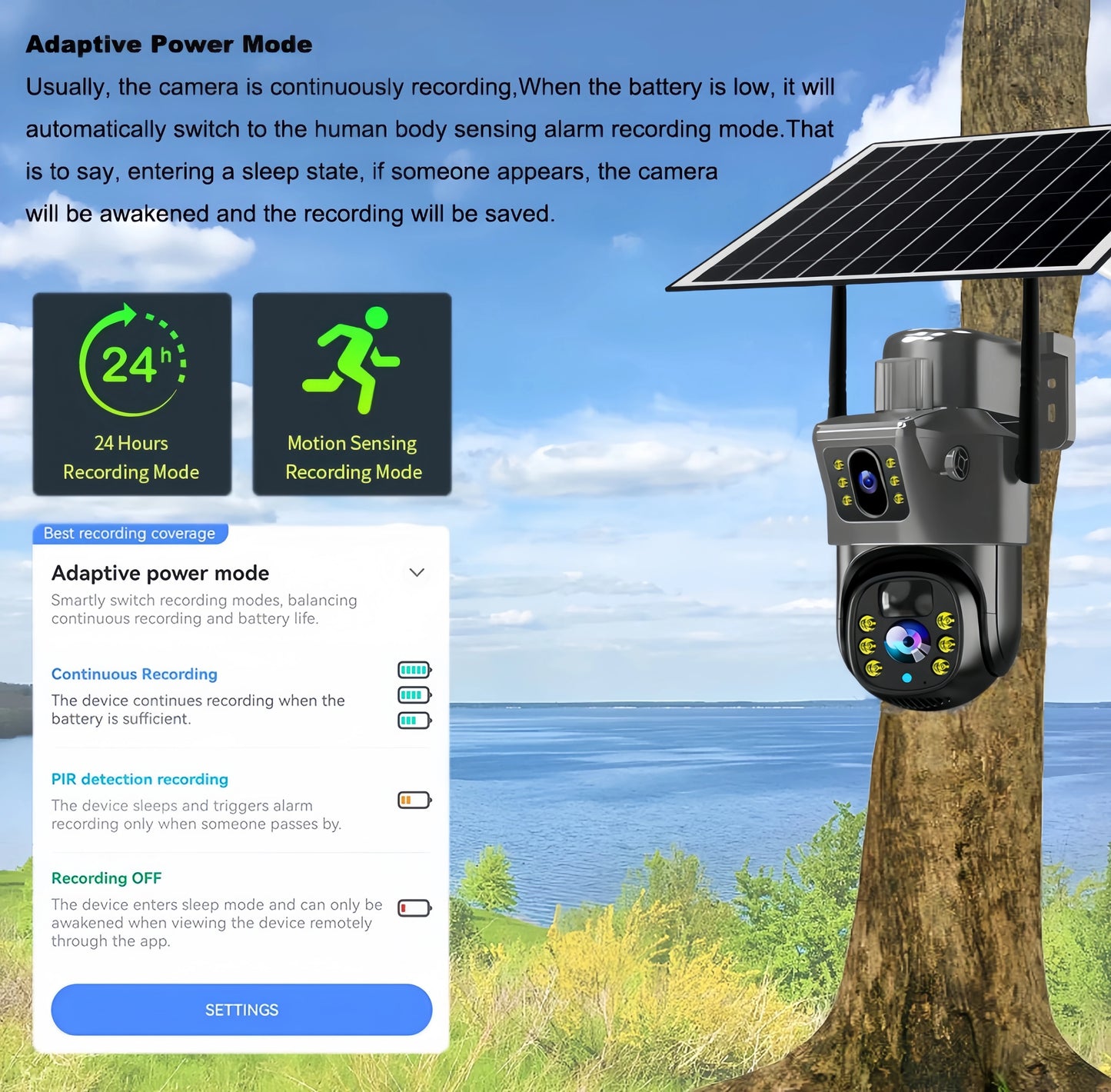 Outdoor 4K 8MP Wireless Solar Camera 4G